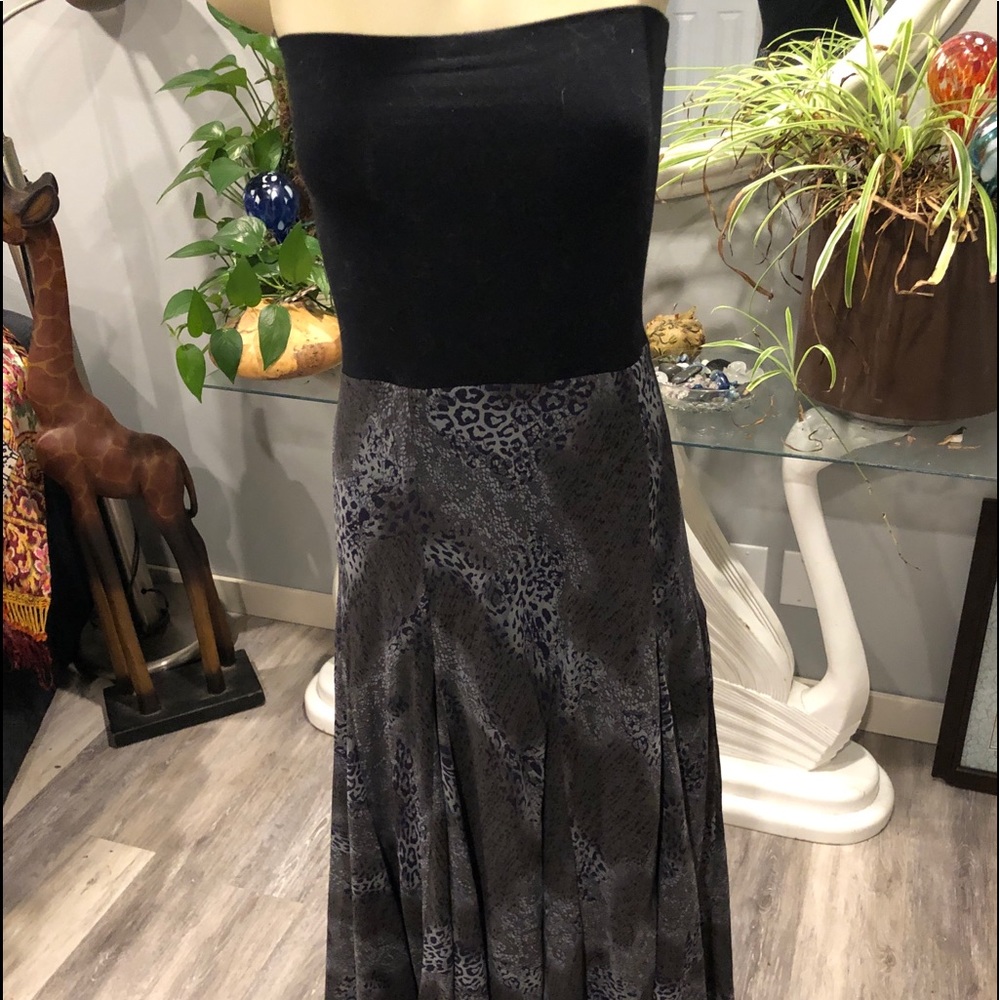 60s vintage- Lapis long skirt/tube top